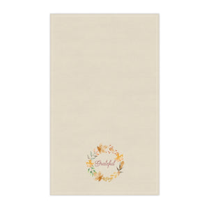 Lifestyle Details - Ecru Kitchen Towel - Watercolor Wreath - Grateful - Vertical
