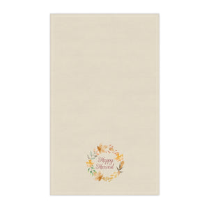 Lifestyle Details - Ecru Kitchen Towel - Watercolor Wreath - Happy Harvest - Vertical