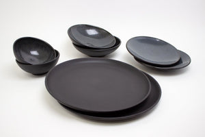 Lifestyle Details - Full Stoneware Dinner Set in Old Silver - Set of 2