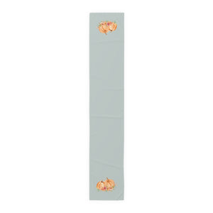 Lifestyle Details - Ocean Table Runner - Orange Pumpkins Watercolor Arrangement - Large - Front View