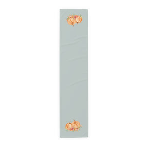 Lifestyle Details - Ocean Table Runner - Orange Pumpkins Watercolor Arrangement - Small - Front View