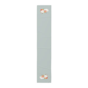 Lifestyle Details - Ocean Table Runner - White Pumpkins Watercolor Arrangement - Large - Front View
