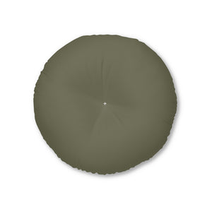 Lifestyle Details - Round Tufted Floor Pillow - Hunter - Small - Front View