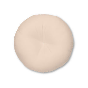 Lifestyle Details - Round Tufted Floor Pillow - Light Salmon - Small - Front View