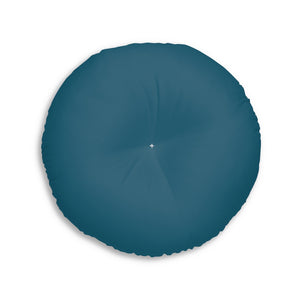 Lifestyle Details - Round Tufted Floor Pillow - Peacock - Large - Back View