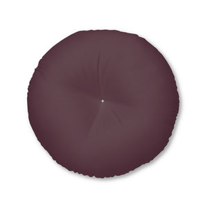 Lifestyle Details - Round Tufted Floor Pillow - Plum - Large - Front View