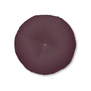 Lifestyle Details - Round Tufted Floor Pillow - Plum - Small - Front View
