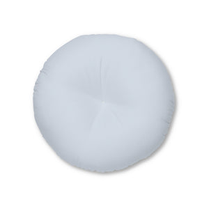 Lifestyle Details - Round Tufted Floor Pillow - Powdered Blue - Small - Front View