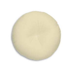 Lifestyle Details - Round Tufted Floor Pillow - Wheat - Small - Back View
