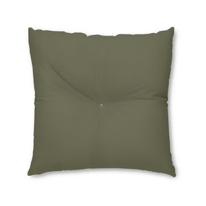 Lifestyle Details - Square Tufted Floor Pillow - Hunter - Large - Front View