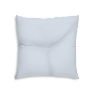 Lifestyle Details - Square Tufted Floor Pillow - Powdered Blue - Small - Back View