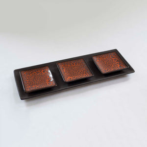 Lifestyle Details - Tapas Dishes Serving Set in Basalt & Tangerine