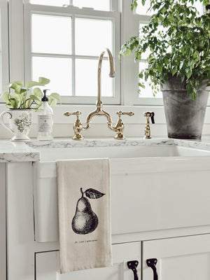 Fruits/Veggies Black + White Tea Towel