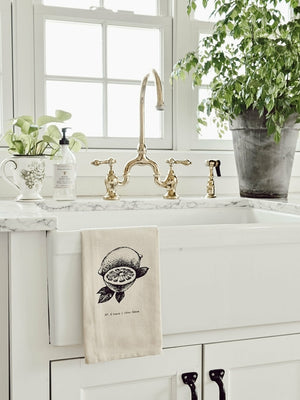 Fruits/Veggies Black + White Tea Towel