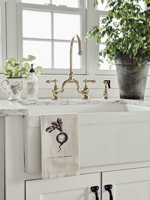 Fruits/Veggies Black + White Tea Towel