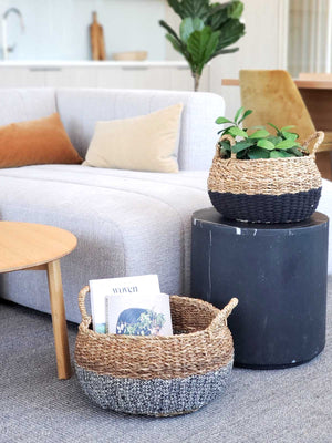 Ula Floor Basket - Black (Set of 2)