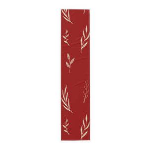 Red Holiday Table Runner - White Garland