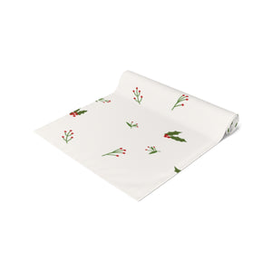 White Holiday Table Runner - Holly