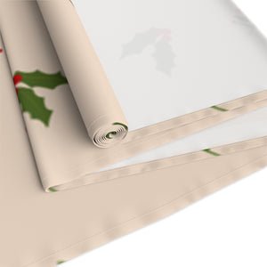 Beige Holiday Table Runner - Holly