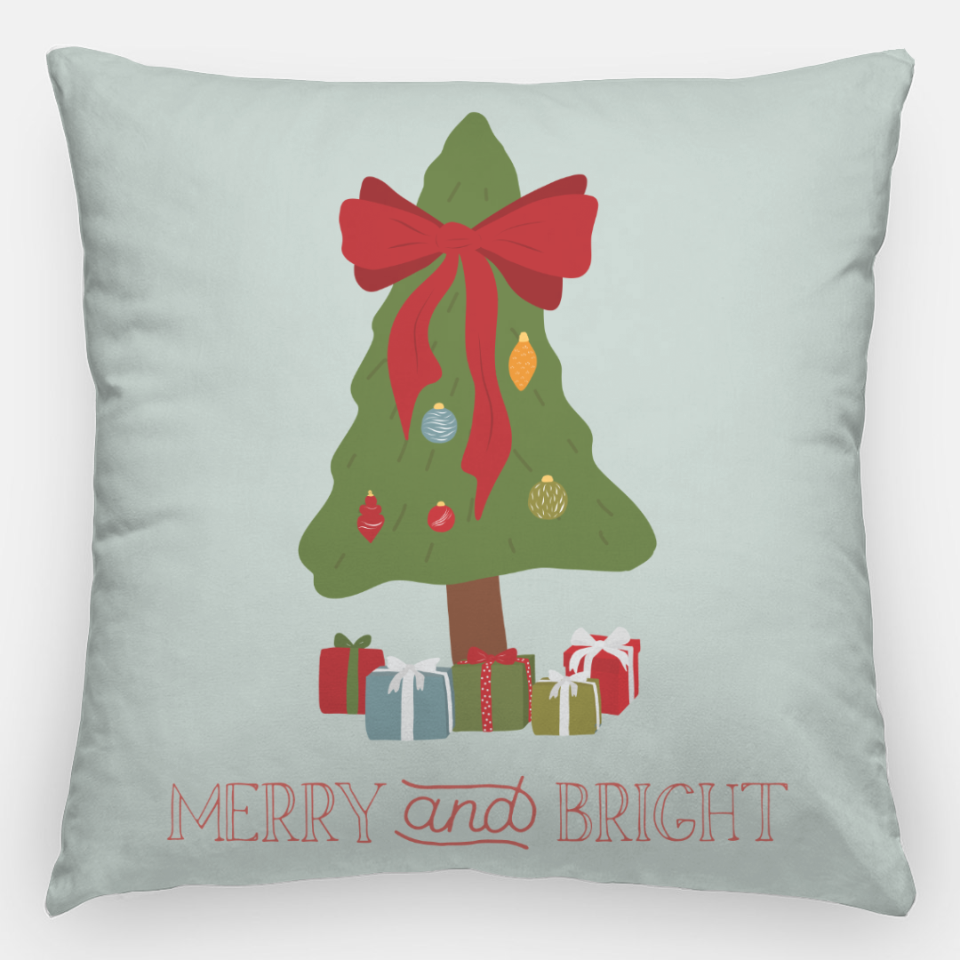 24x24 Holiday Polyester Pillowcase - Merry & Bright