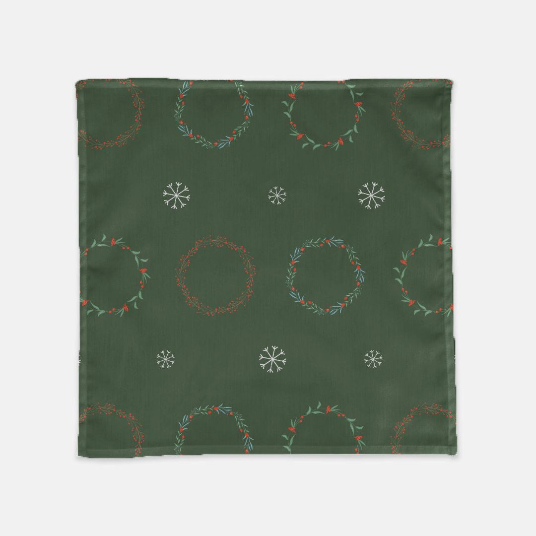 Holiday Cloth Napkins - Wreaths