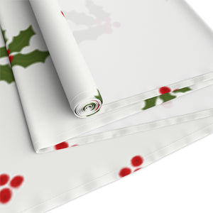 Holiday Table Runner - Red & Green Holly