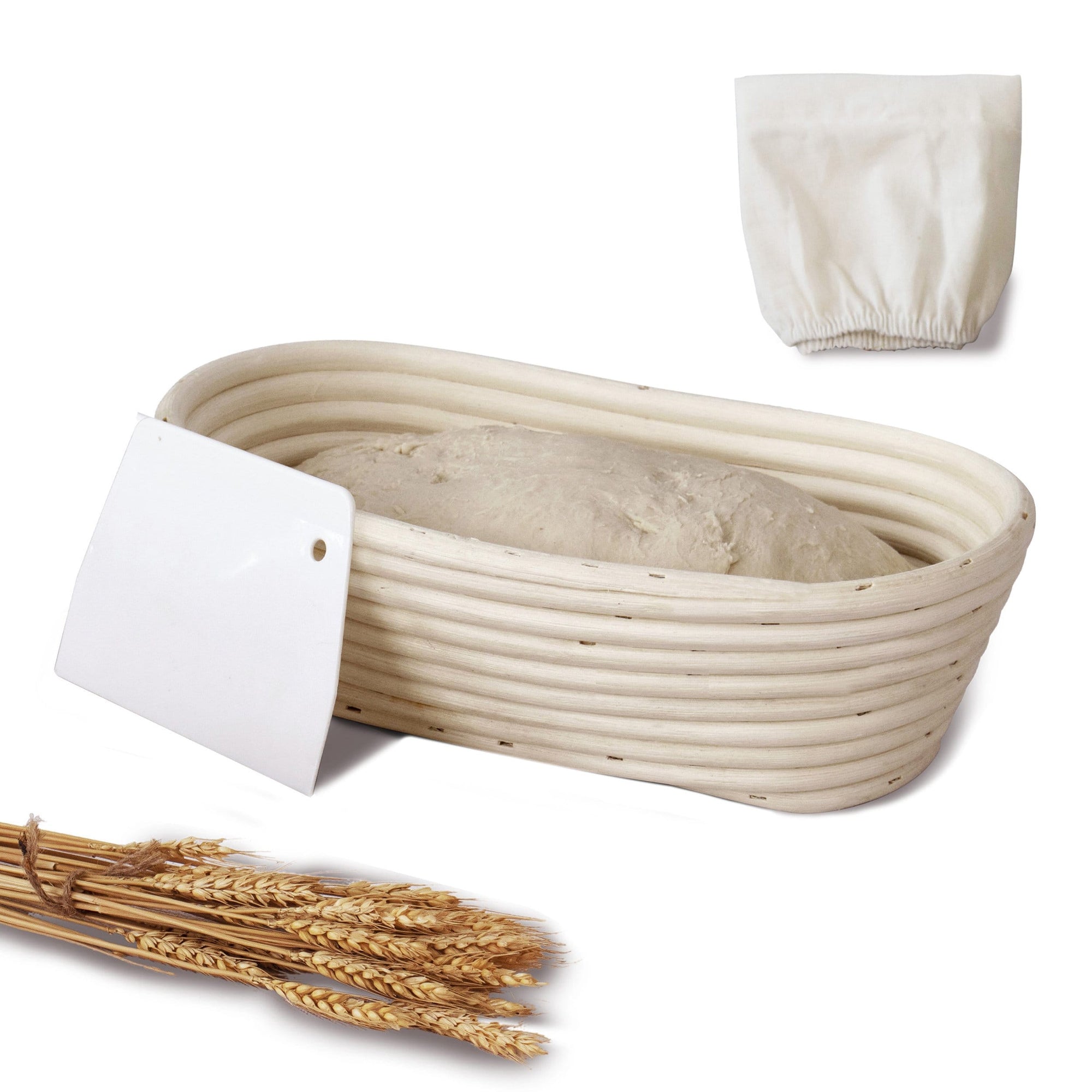 Oval Banneton Bread Proofing Baskets - 10"