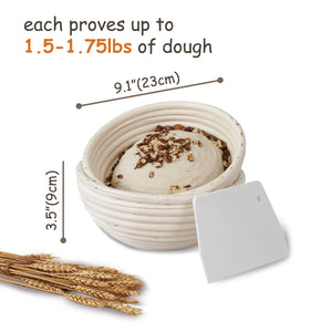 Round Banneton Bread Proofing Baskets - 9"