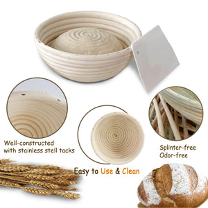 Round Banneton Bread Proofing Baskets - 9"
