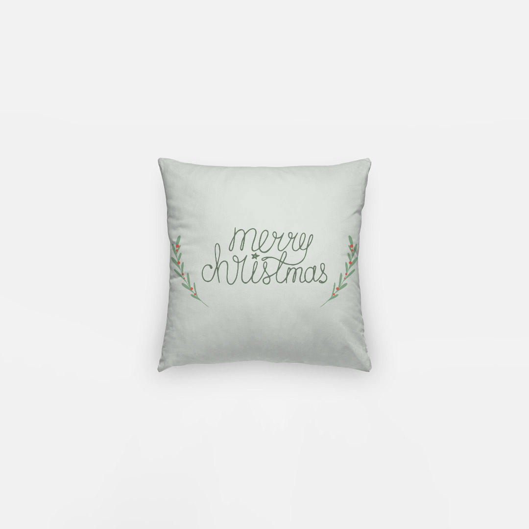 10x10 Holiday Polyester Pillowcase - Merry Christmas