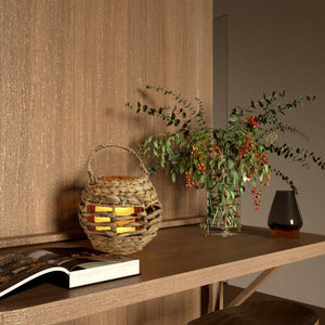 Wicker Candle Holder Lantern with Handle