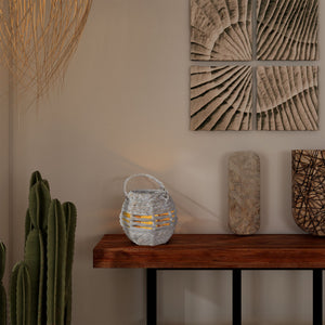 Wicker Candle Holder Lantern with Handle