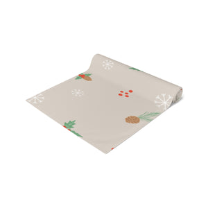Holiday Table Runner - Holly & Pinecones