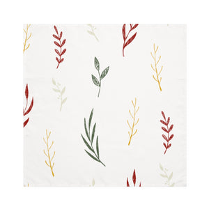 White Holiday Napkins - Colorful Garland