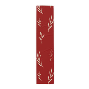 Red Holiday Table Runner - White Garland