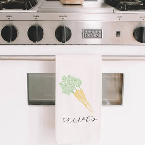 Carrots Watercolor Tea Towel