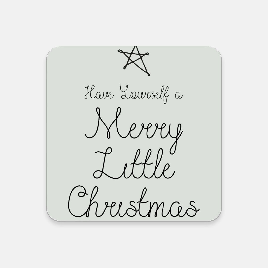 Cork Back Coaster - Merry Little Christmas