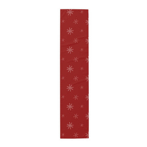 Red Holiday Table Runner - Snowflakes