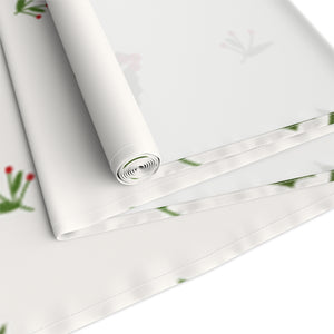 White Holiday Table Runner - Holly