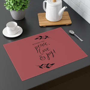 Holiday Table Placemat - Peace, Love & Joy