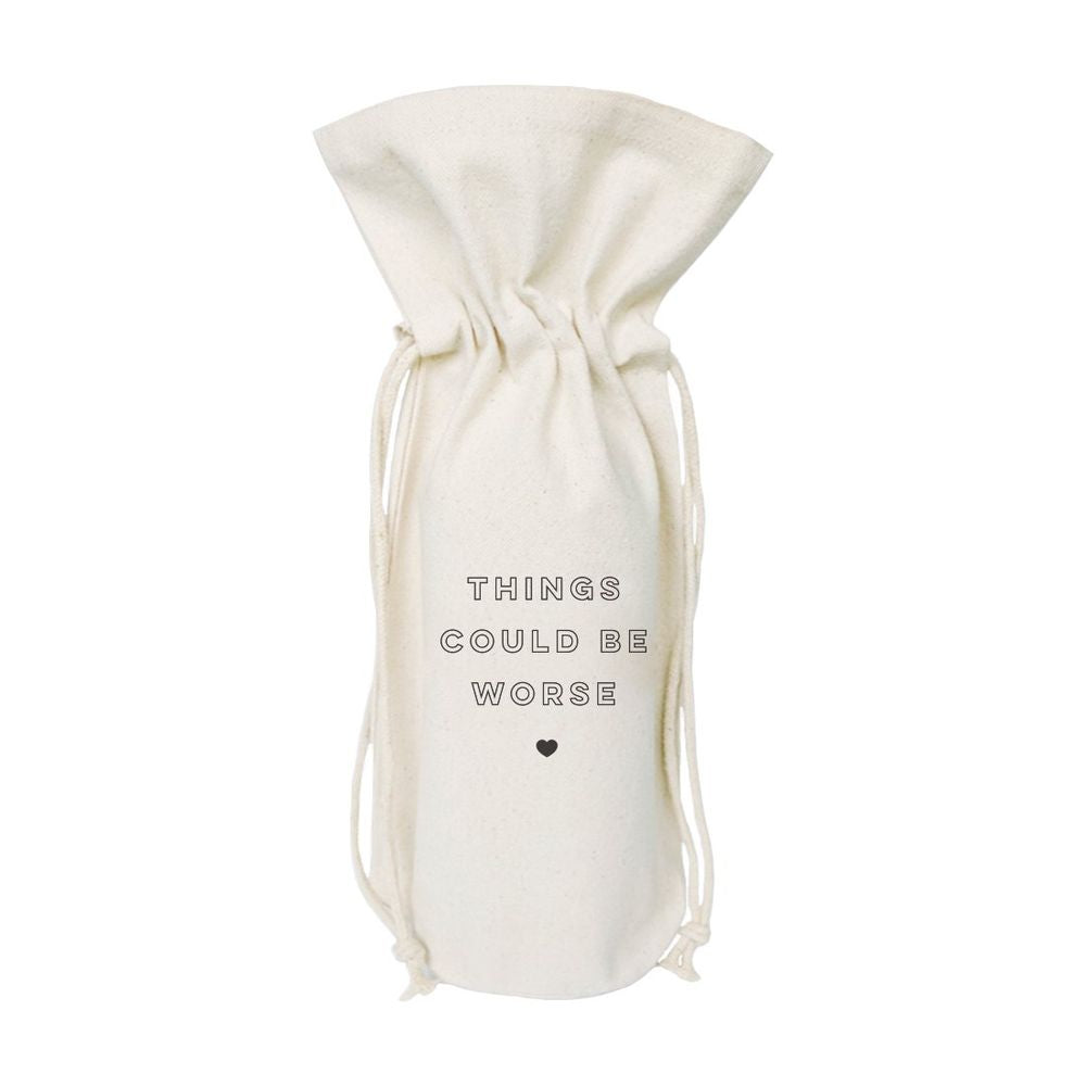 Things Could Be Worse Cotton Canvas Wine Bag