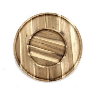 2 Medium-Sized Acacia Platters - 14" and 8" Round