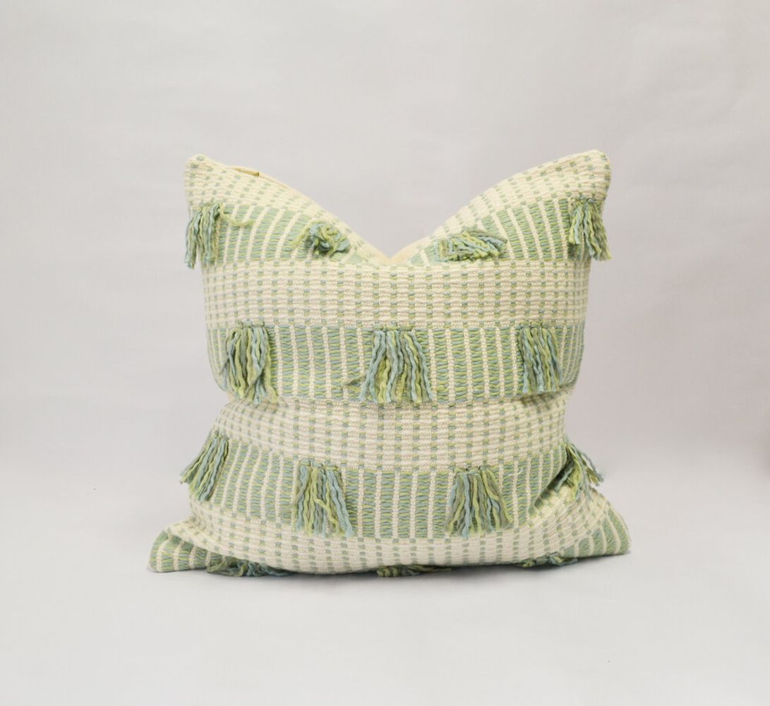 Striped Feijoa Green Pillow