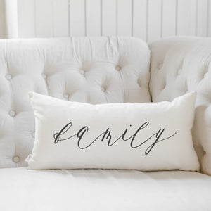 "Family" Script Lumbar Pillow