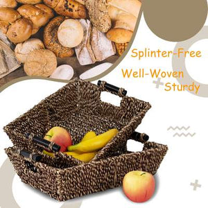 Brown Seagrass Wicker Baskets - Set of 2