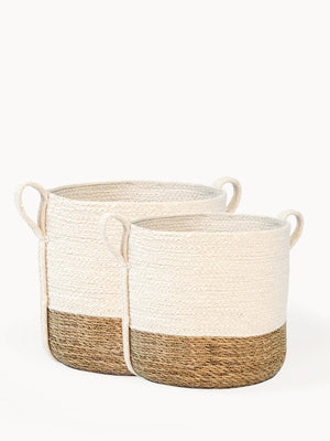 Savar Basket with Side Handle (Set of 2)