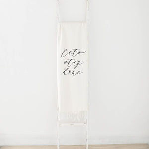 Let's Stay Home Throw Blanket - Natural