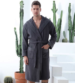 Men's Luxury Turkish Cotton Robe with Hood