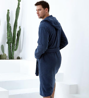 Men's Luxury Turkish Cotton Robe with Hood