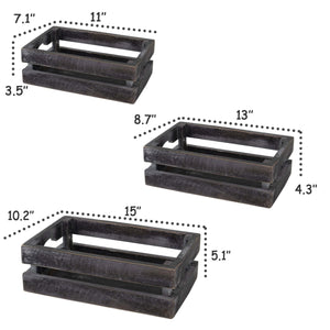 Nesting Rustic Storage & Accent Crates - Set of 3